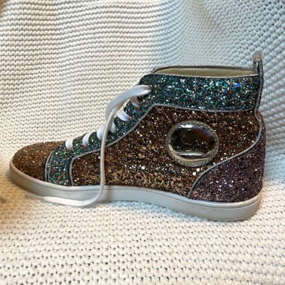 CHRISTIAN LOUBOUTIN BIP BIP WOMAN ORLATO FLAT GLITTER SNEAKERS - Picture 5 of 7